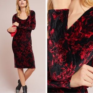 Anthropologie Dierdre Velvet Column Dress